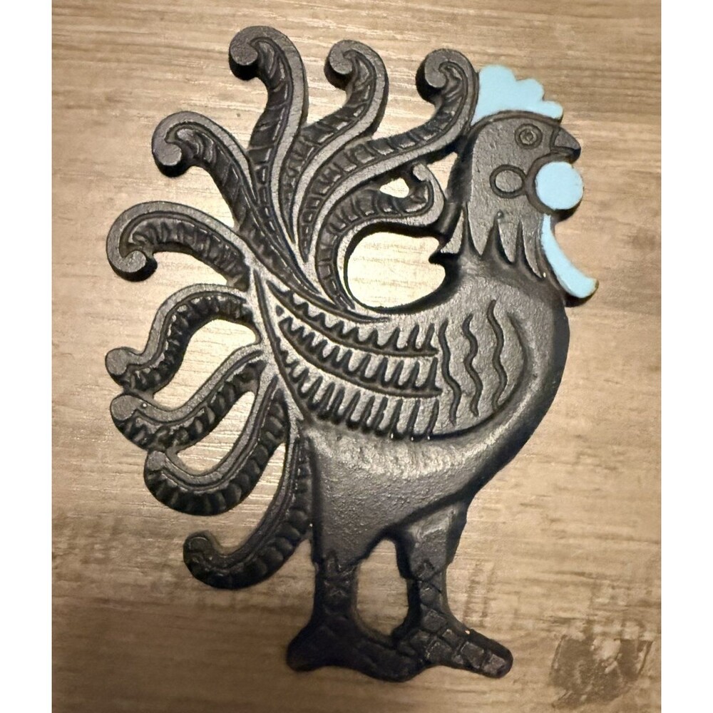Vintage Wilton Cast Iron Rooster Trivet Cottagecore